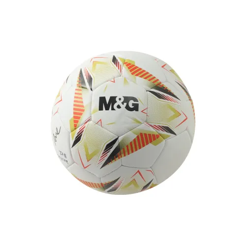 M&G Size 5 Soccer PU Machine Stitched Soccer Ball Unisex White