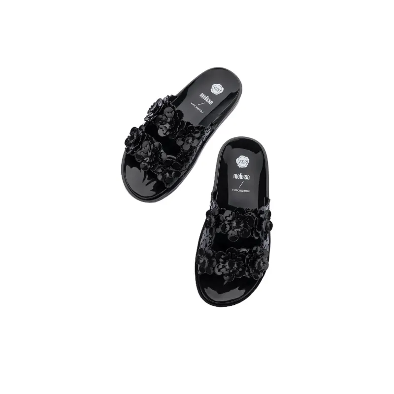 Melissa Slide Slippers Women's Black/Beige Brown/Purple/Pink/Green-4