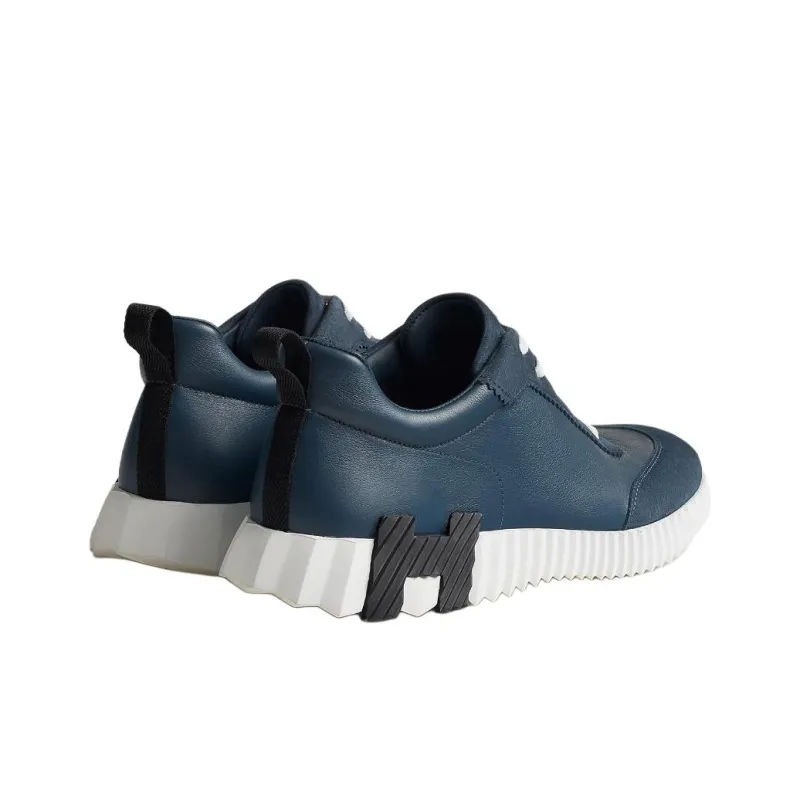 HERMES Bouncing Low Top Casual Shoes Men's Blue-2