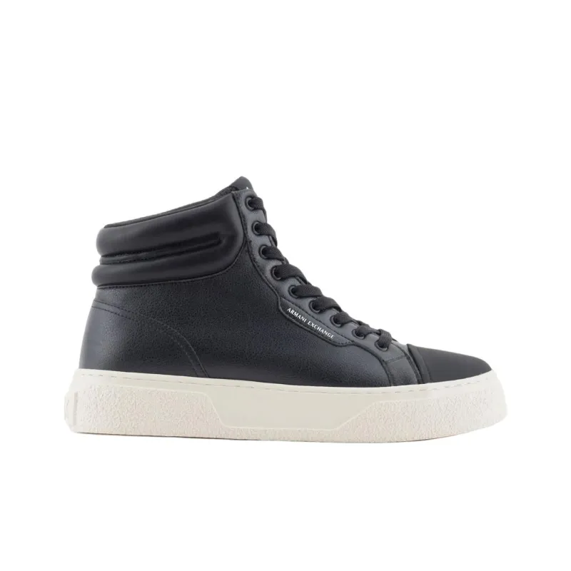ARMANI EXCHANGEAE High Top Skateboard Shoes Men's Black-1
