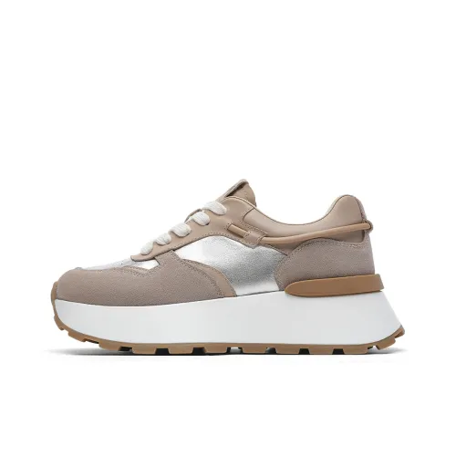 GOLDLION Platform Cortez Shoes Low-Top Casual Shoes Women's Apricot