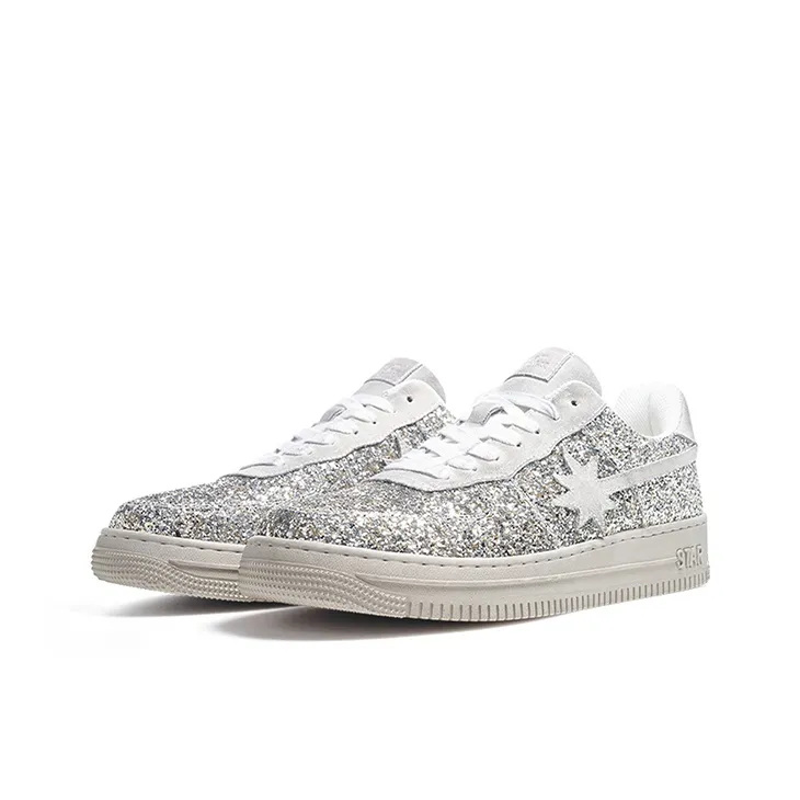 Starwalk Soldier Anti Slip And Wear Resistant Breathable Low Top Skateboard Shoes Unisex Silver-2