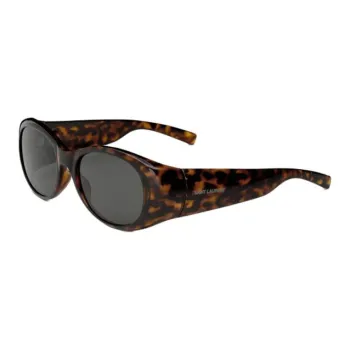 SAINT LAURENT Injection Molded Recycled Acetate Oval Sunglasses Women's Tortoiseshell