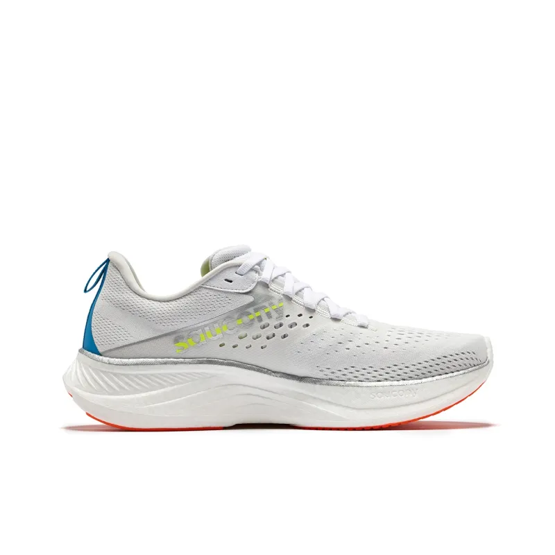 Saucony RIDE 17 Low Top Running Shoes Men's White Silver-1