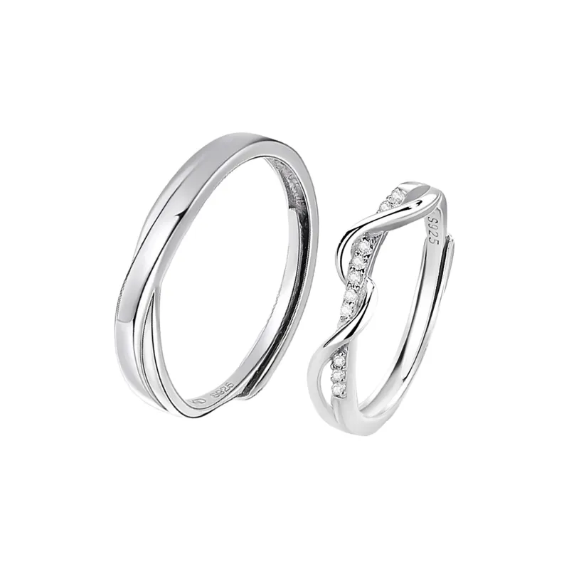 MAGICPOLE 925 Sterling Silver Zircon Rings Unisex Silver-0