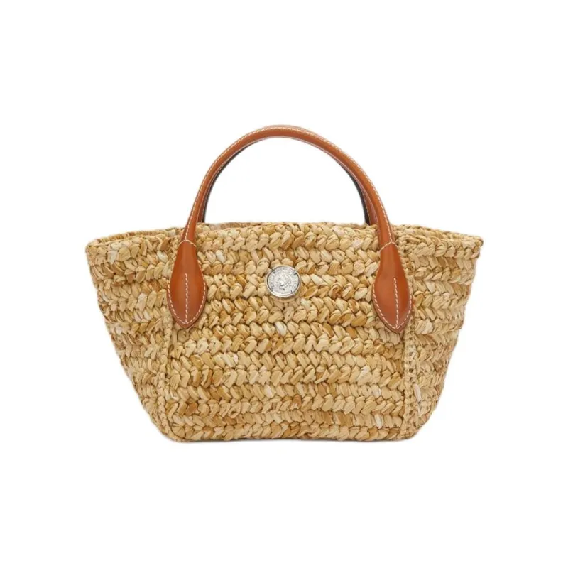 ERMANNO SCERVINO Raffia Tote Bag, Shopping Bag, Handbag Mini Women's Brown-0