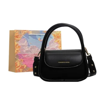 BRINCH PU Portable Small Square Bag Women's Black/Ecru/Yellow/Burgundy