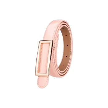 Jaylen Oos Patent Leather Fashion Smooth Buckle Cow Leather Thin Belt Women's 1.9cm
