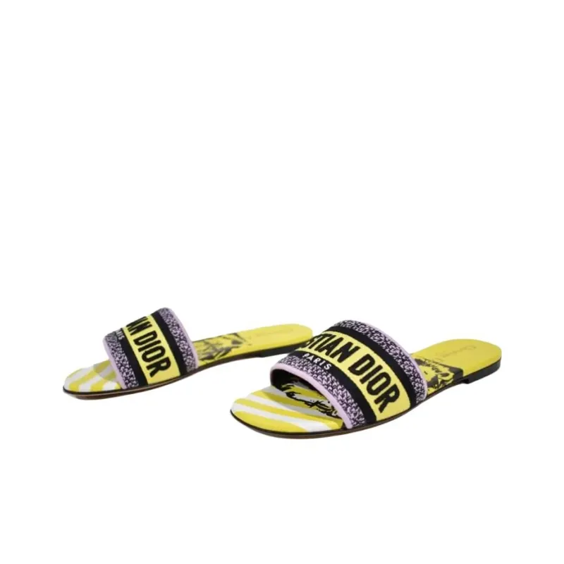 DIOR Dway Slide Slippers Women's Bright Yellow-3