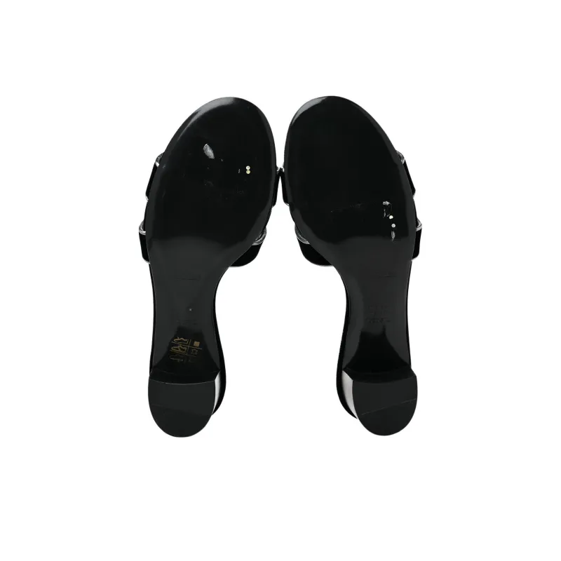HERMES Oasis Nappa Slide Slippers Women's Black-4