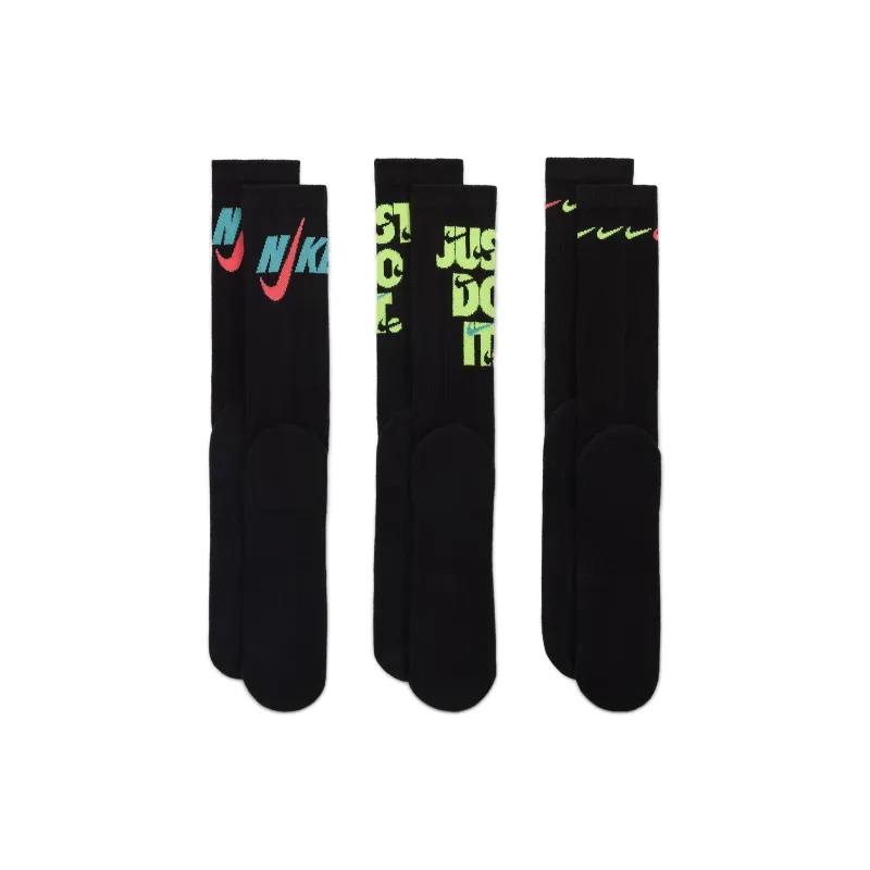 Nike Everyday Plus Knee-High Socks Unisex 3 Pack Black-2