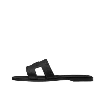 HERMES Oran Slide Slippers Women's Black