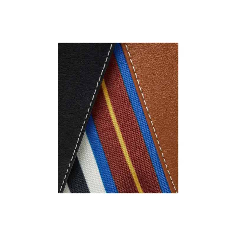 Strathberry Canvas With Smooth Calfskin Handbag Shoulder Bag Women's Chestnut/Black/Blue-4