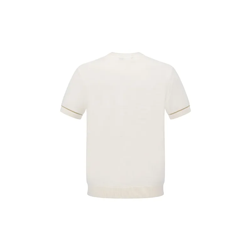 RARE Short Sleeved Sweater Pullover Knitwear Men's White-2