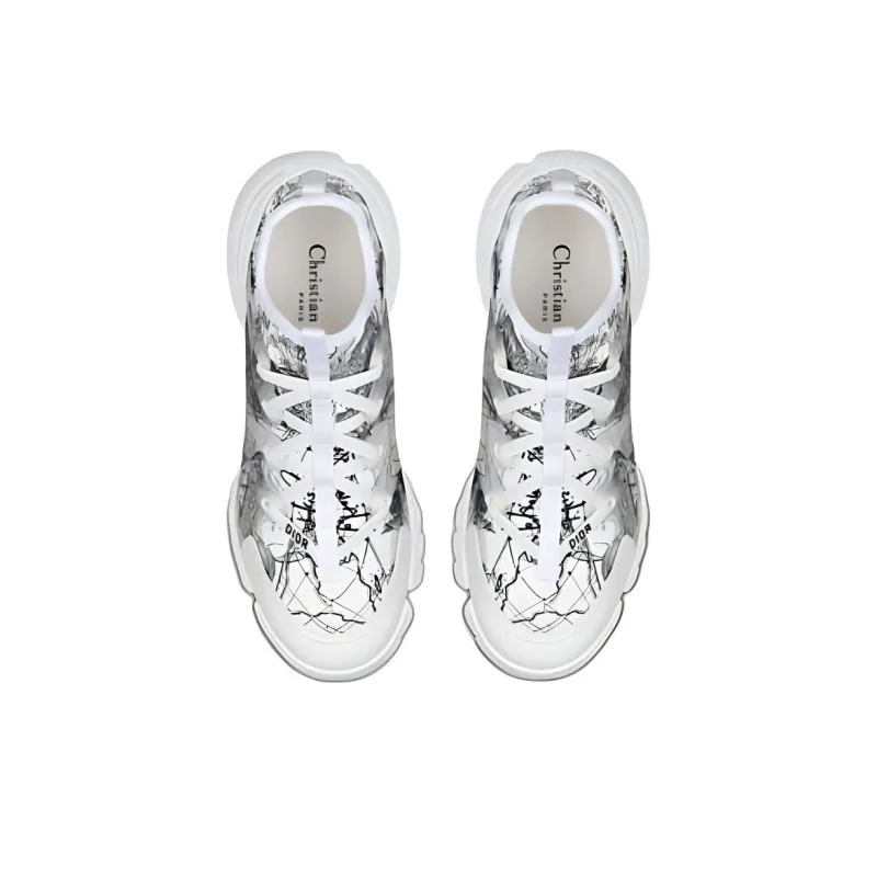 DIOR D-Connect Around The World Coverage Balance Lightweight Low-Top Casual Shoes Women's Black White-4