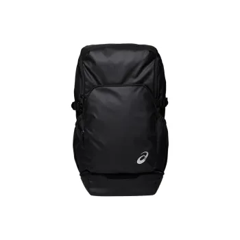 Asics Polyester Bonded Synthetic Leather Backpack Unisex Black