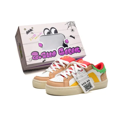 Z.SUO Skateboard Shoes Unisex Low-Top Burger Color