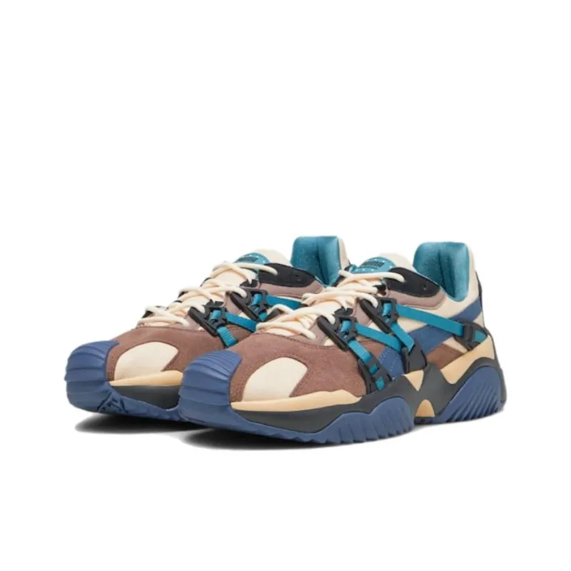 PUMA Anti Slip Wear Resistant Low Top Trekking Shoes Men's Blue Brown-2