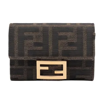 FENDI Fabric Card Holder, Coin Purse Women's Brown