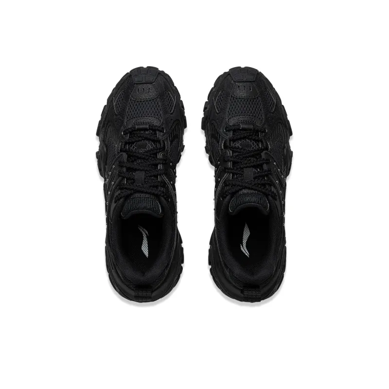 LiNing Dunes Cushioning Anti Slip Wear Resistant Breathable Height Increasing Low Top Casual Shoes Women's Black-3