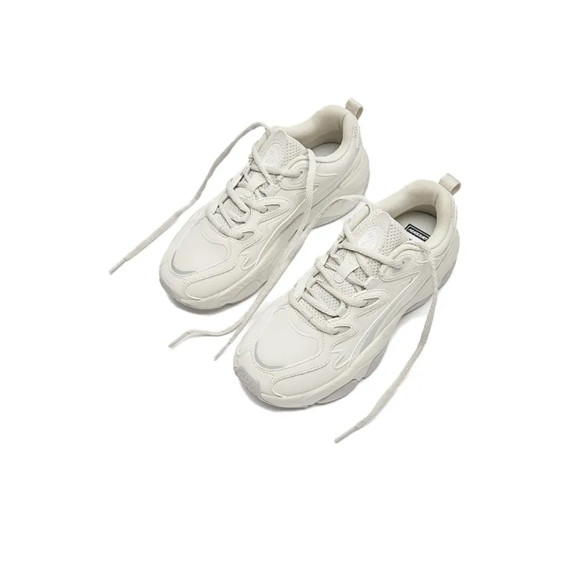 QIAODAN Breathable Lightweight Low Top Casual Running Shoes Women's Gray-4