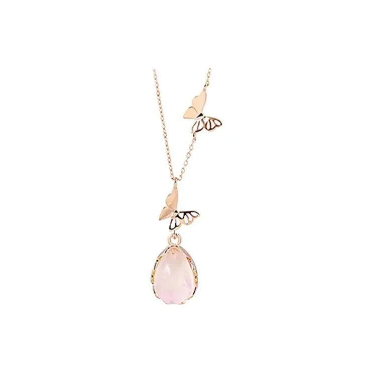 LUXLINE Natural Chalcedony Silver Necklace Women's-0