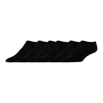 Skechers Pack Half Terry Invisible Socks Ankle Socks Men's 6 Pack Black
