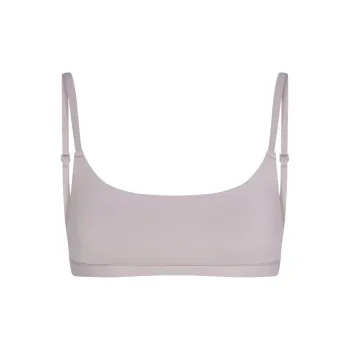 SKIMS COTTON JERSEY SCOOP BRALETTE Bra Women's 1 Pack OYSTER/Shell Color