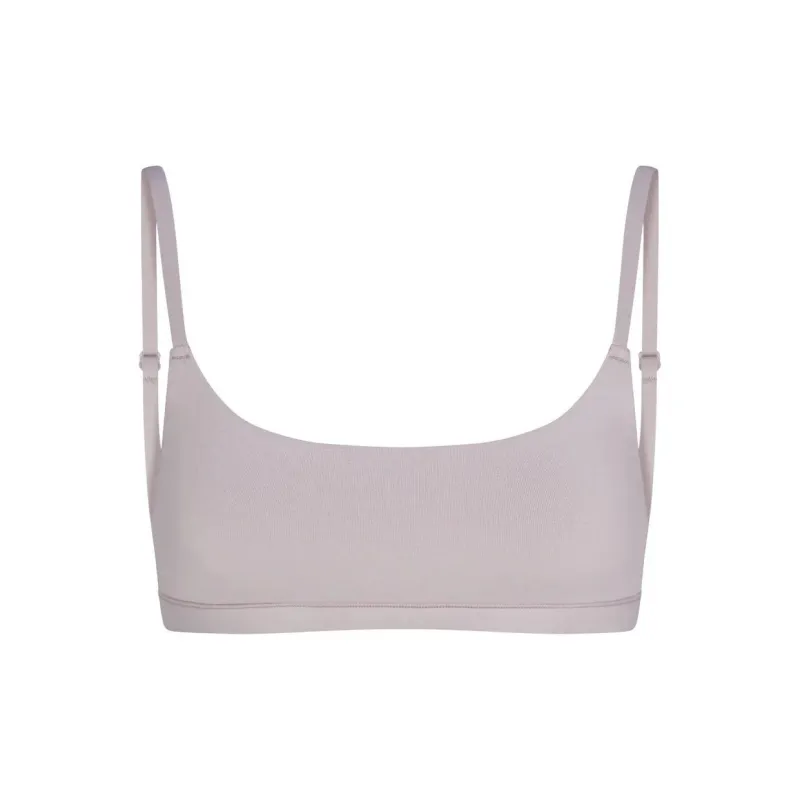 SKIMS COTTON JERSEY SCOOP BRALETTE Bra Women's 1 Pack OYSTER/Shell Color-0