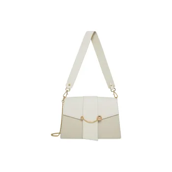 Strathberry Smooth Calf Leather Shoulder Bag Crossbody Bag Regular Women's Vanilla Color With Diamond Color