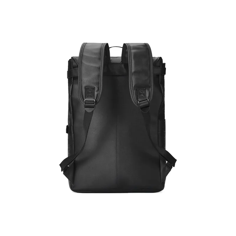 ONRF PVC Leather Backpack Travel Bag Laptop Bag For Students Tubas Unisex Black-12