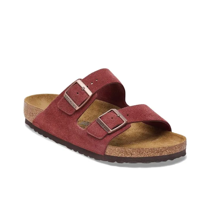 Birkenstock Arizona Slide Slippers Women's Red Narrow Fit-2