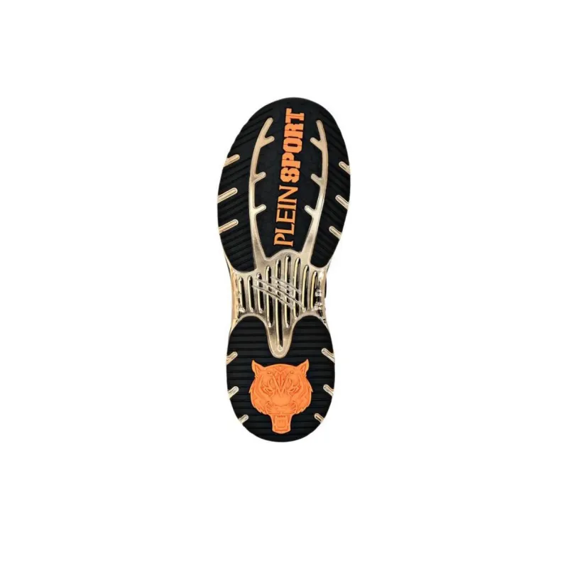 PLEIN SPORT Low Top Casual Shoes Unisex Black Orange-4
