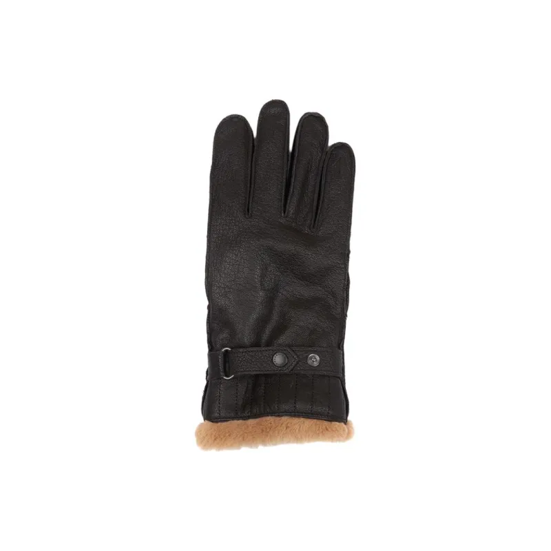 BARBOUR Leather Gloves Men's Black-1