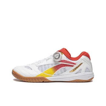 LiNing Hawkeye 2.0 Durable Cushioning Low Top Professional Table Tennis Shoes Unisex White Red Yellow
