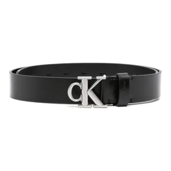 CALVIN KLEIN Logo Identification Leather Leather Belts Women's Black Width: 3cm