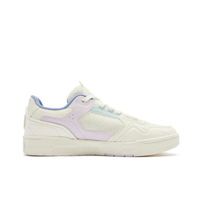 QIAODAN Anti-Slip Wear-Resistant Low-Top Skateboard Shoes Women's Beige Purple-1