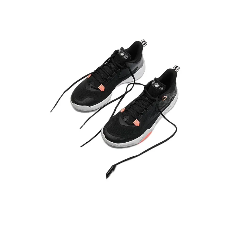 QIAODAN Cushioning Anti Slip Wear Resistant Breathability High Top Cushioning Basketball Shoes Men's Black Gray Pink-3