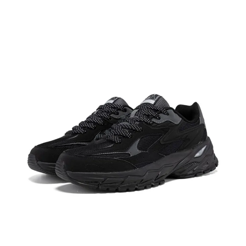 361° Anti Slip Wear Resistant Low Top Casual Shoes Women's Black Gray-1