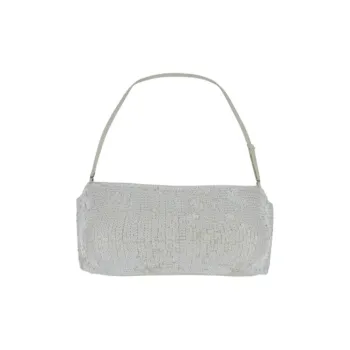 PAROSH Polyamide Elastomeric Fiber Shoulder Bag Women's White