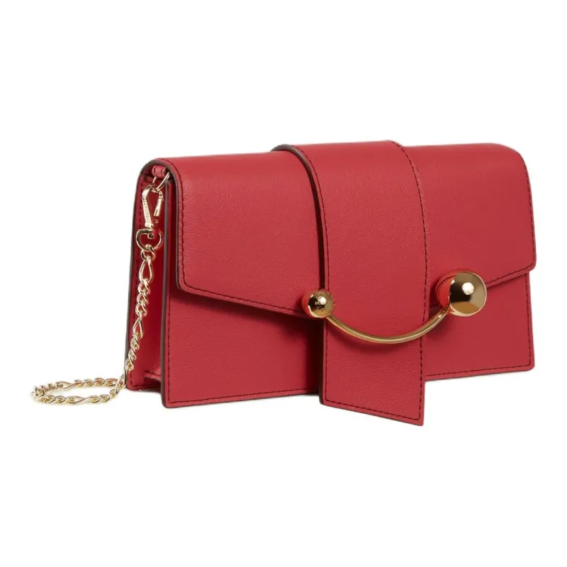 Strathberry Smooth Calf Leather Shoulder Bag Crossbody Bag Women's Red-1