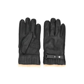 BARBOUR Leather Gloves Men's Black