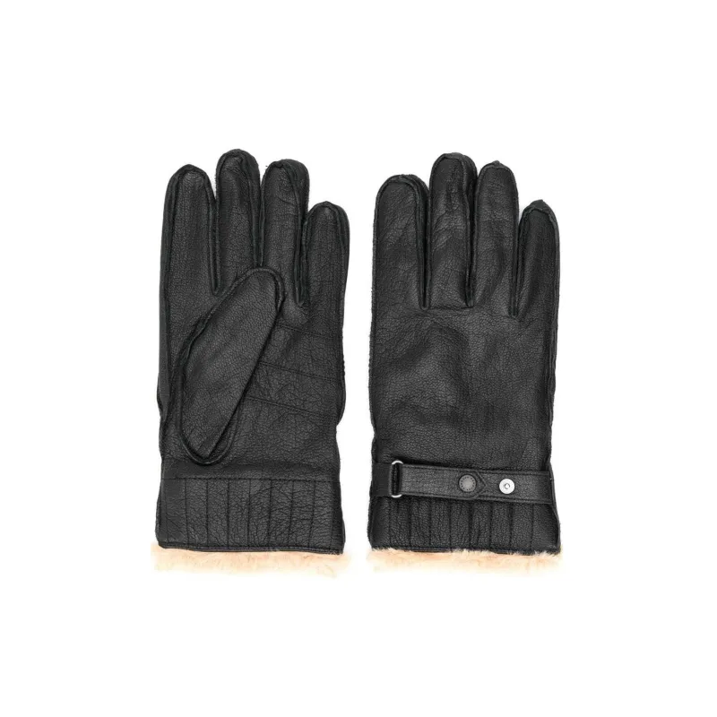 BARBOUR Leather Gloves Men's Black-0