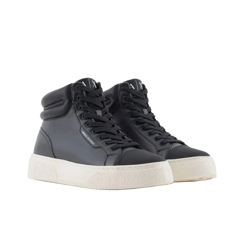 ARMANI EXCHANGEAE High Top Skateboard Shoes Men's Black-2