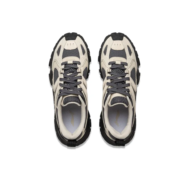 LiNing Dunes Cushioning Anti Slip Wear Resistant Breathable Height Increasing Low Top Casual Shoes Men's Khaki Black-3