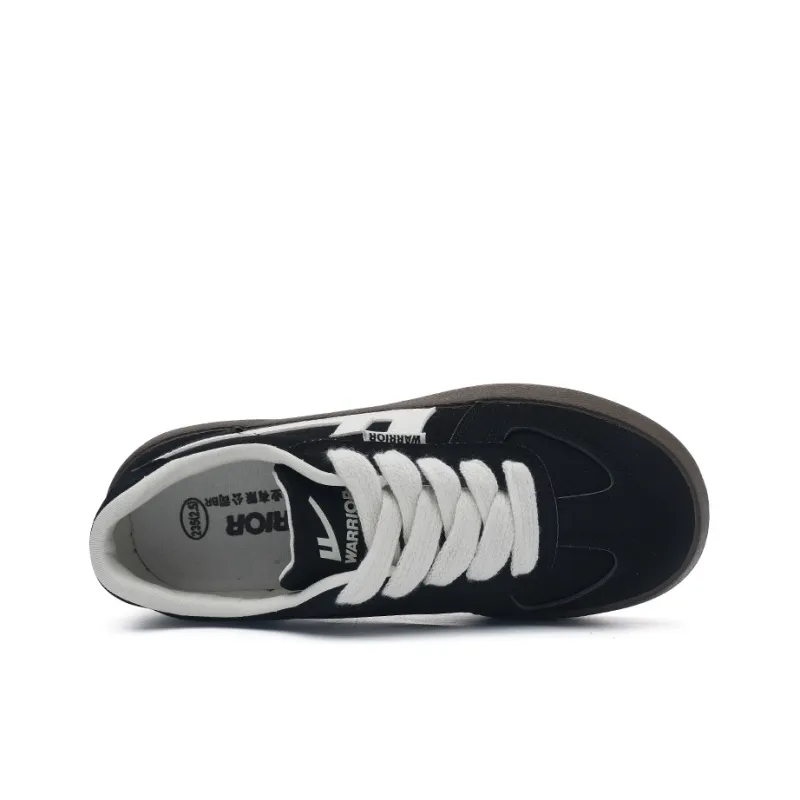 Warrior German Army Trainers Lightweight Wear Resistant And Slip Resistant Low Top Canvas Shoes Women's Black Beige 2.0-2