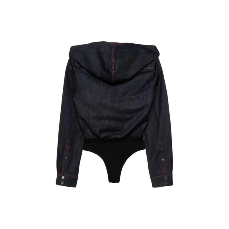 Alaia Hooded Denim Bodysuit-1
