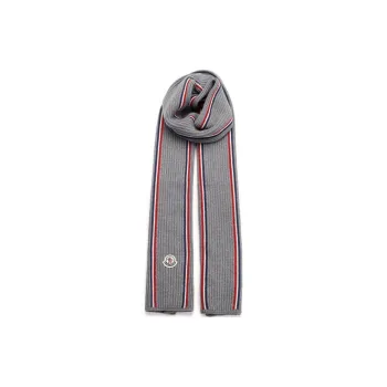 Moncler Wool Knit Scarves Men's Gray