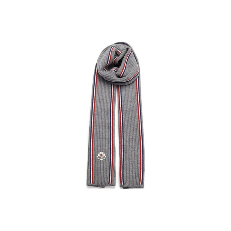 Moncler Wool Knit Scarves Men's Gray-0