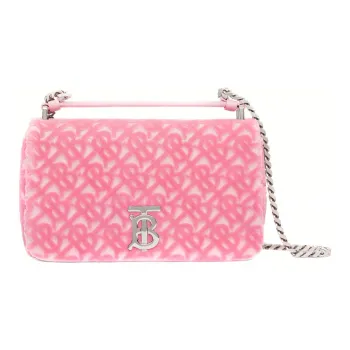 Burberry Lola Lola Bag Cotton Acrylic Sheepskin Shoulder Bag Crossbody Bag Handbag Small Size Women's Pink